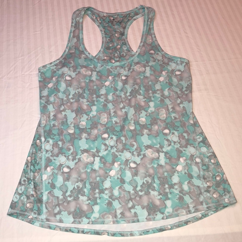 Athleta Watercolor racer back tank sz: M